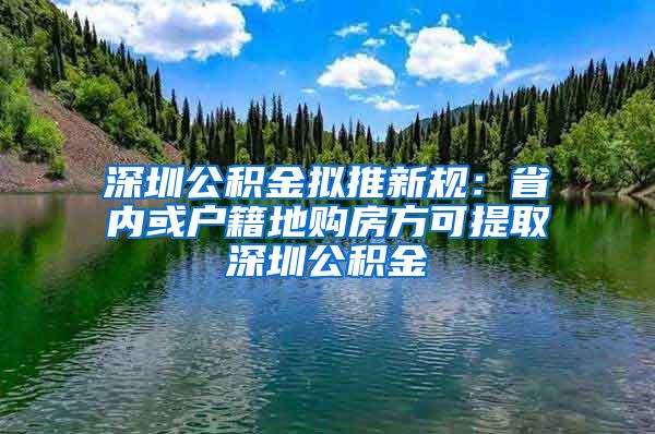 深圳公积金拟推新规：省内或户籍地购房方可提取深圳公积金