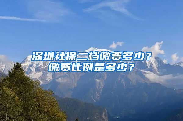 深圳社保二档缴费多少？缴费比例是多少？