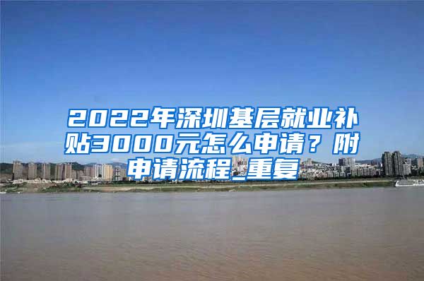 2022年深圳基层就业补贴3000元怎么申请？附申请流程_重复