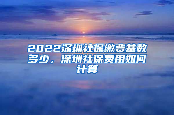 2022深圳社保缴费基数多少，深圳社保费用如何计算