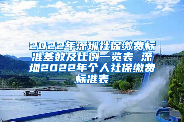 2022年深圳社保缴费标准基数及比例一览表 深圳2022年个人社保缴费标准表