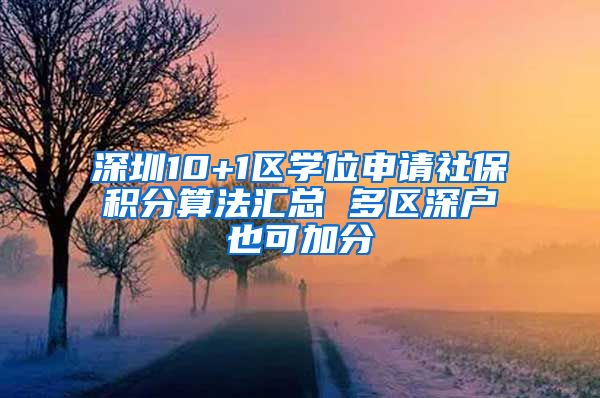 深圳10+1区学位申请社保积分算法汇总 多区深户也可加分