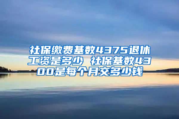 社保缴费基数4375退休工资是多少 社保基数4300是每个月交多少钱