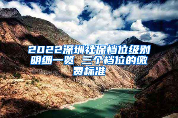 2022深圳社保档位级别明细一览 三个档位的缴费标准
