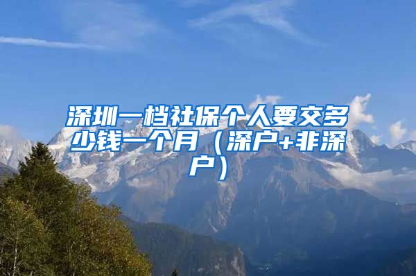 深圳一档社保个人要交多少钱一个月（深户+非深户）