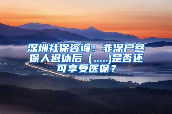 深圳社保咨询：非深户参保人退休后（.....)是否还可享受医保？