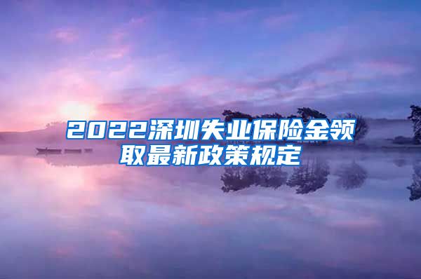 2022深圳失业保险金领取最新政策规定