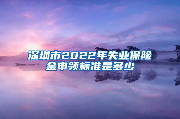 深圳市2022年失业保险金申领标准是多少