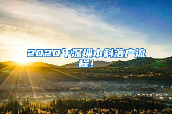 2020年深圳本科落户流程！
