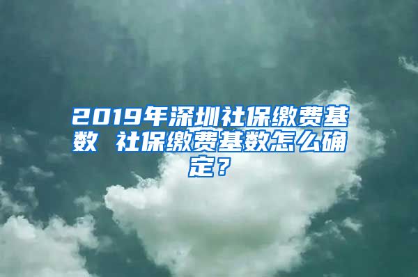 2019年深圳社保缴费基数 社保缴费基数怎么确定？