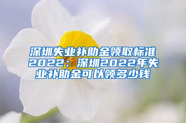 深圳失业补助金领取标准2022：深圳2022年失业补助金可以领多少钱