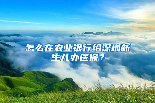 怎么在农业银行给深圳新生儿办医保？