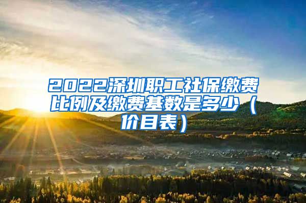 2022深圳职工社保缴费比例及缴费基数是多少（价目表）