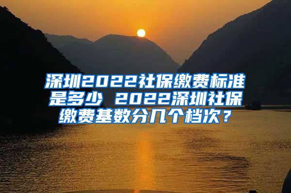 深圳2022社保缴费标准是多少 2022深圳社保缴费基数分几个档次？