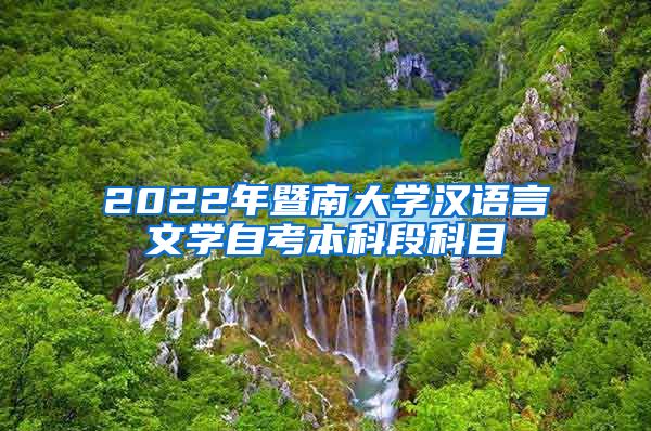 2022年暨南大学汉语言文学自考本科段科目