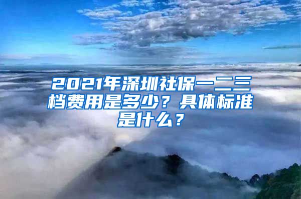 2021年深圳社保一二三档费用是多少？具体标准是什么？