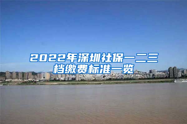 2022年深圳社保一二三档缴费标准一览