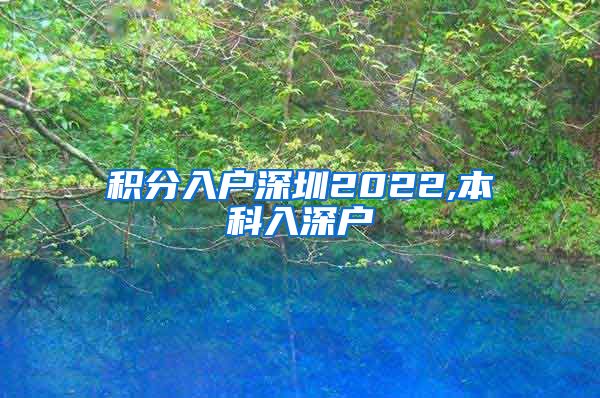 积分入户深圳2022,本科入深户