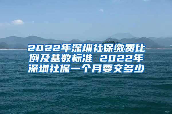 2022年深圳社保缴费比例及基数标准 2022年深圳社保一个月要交多少