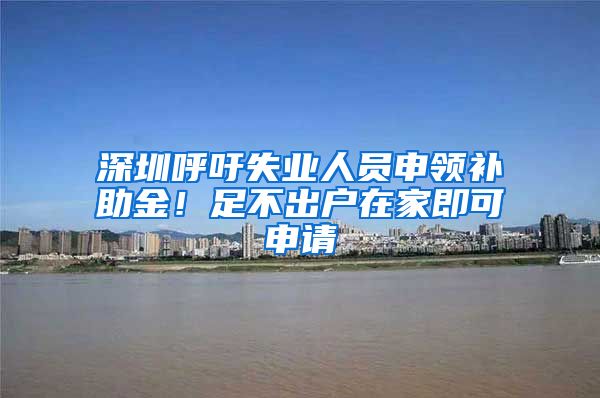 深圳呼吁失业人员申领补助金！足不出户在家即可申请