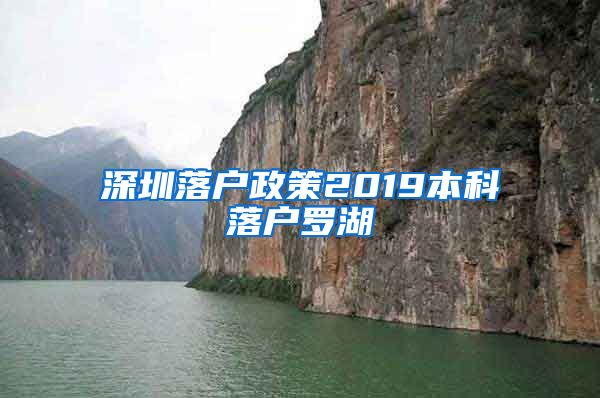 深圳落户政策2019本科落户罗湖