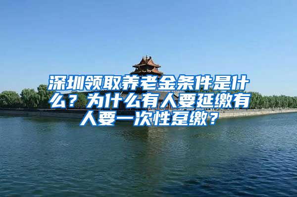 深圳领取养老金条件是什么？为什么有人要延缴有人要一次性趸缴？