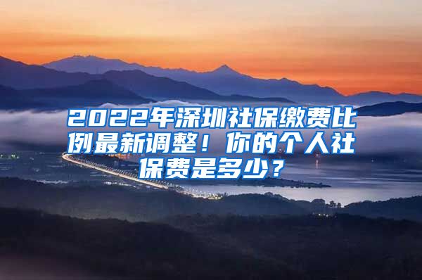 2022年深圳社保缴费比例最新调整！你的个人社保费是多少？