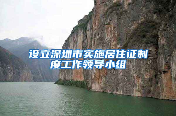 设立深圳市实施居住证制度工作领导小组