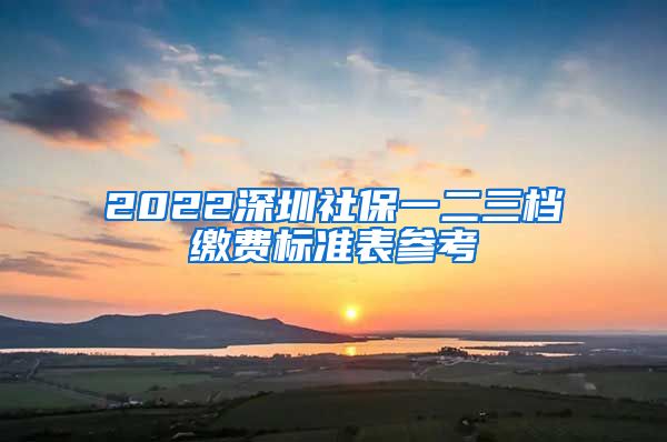 2022深圳社保一二三档缴费标准表参考
