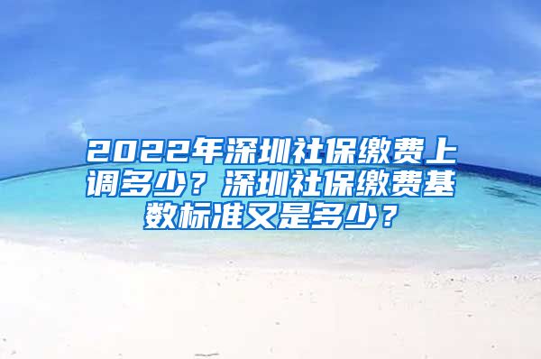 2022年深圳社保缴费上调多少？深圳社保缴费基数标准又是多少？