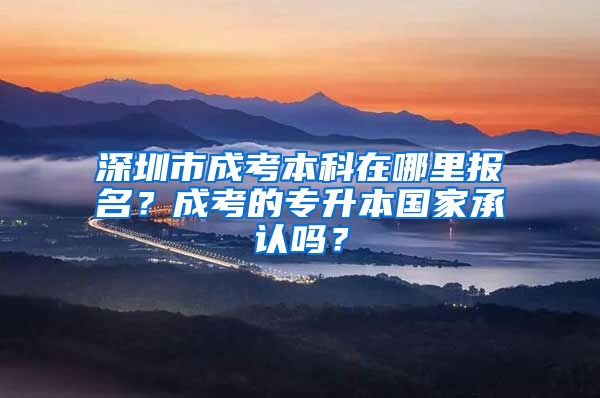 深圳市成考本科在哪里报名？成考的专升本国家承认吗？