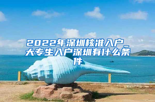 2022年深圳核准入户_大专生入户深圳有什么条件