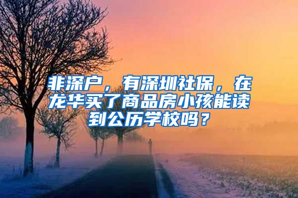 非深户，有深圳社保，在龙华买了商品房小孩能读到公历学校吗？