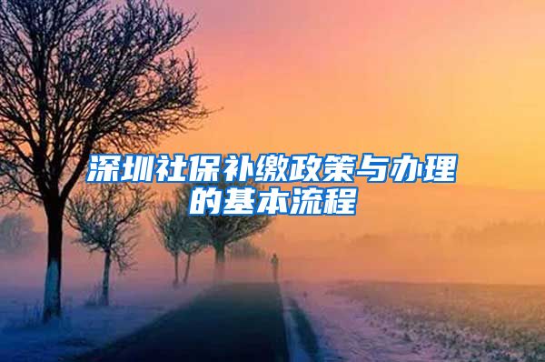 深圳社保补缴政策与办理的基本流程