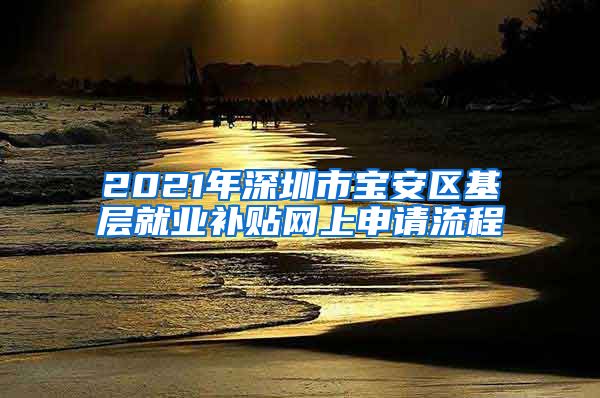 2021年深圳市宝安区基层就业补贴网上申请流程