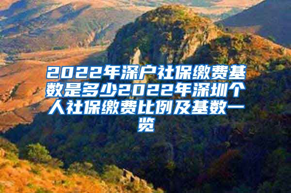 2022年深户社保缴费基数是多少2022年深圳个人社保缴费比例及基数一览