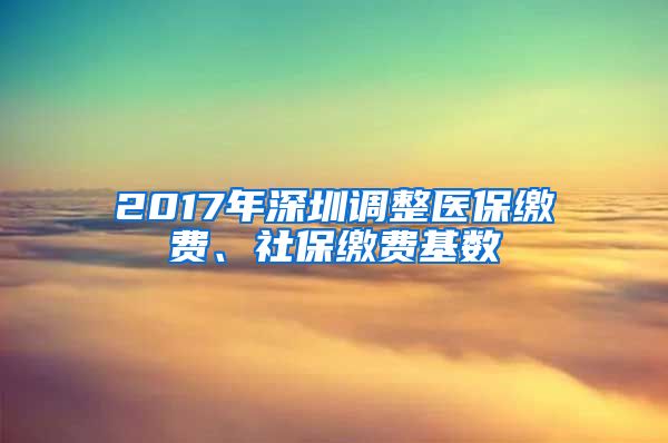 2017年深圳调整医保缴费、社保缴费基数