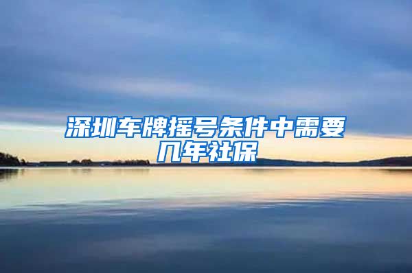 深圳车牌摇号条件中需要几年社保