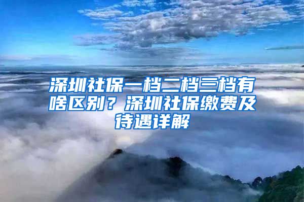 深圳社保一档二档三档有啥区别？深圳社保缴费及待遇详解