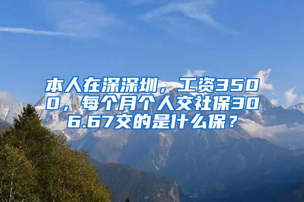 本人在深深圳，工资3500，每个月个人交社保306.67交的是什么保？