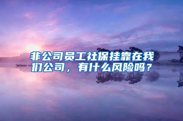 非公司员工社保挂靠在我们公司，有什么风险吗？