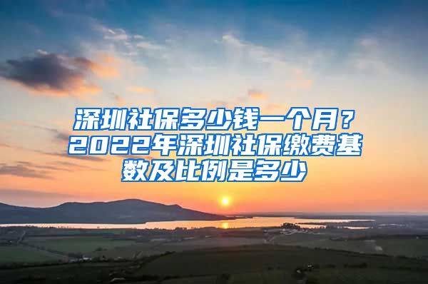 深圳社保多少钱一个月？2022年深圳社保缴费基数及比例是多少