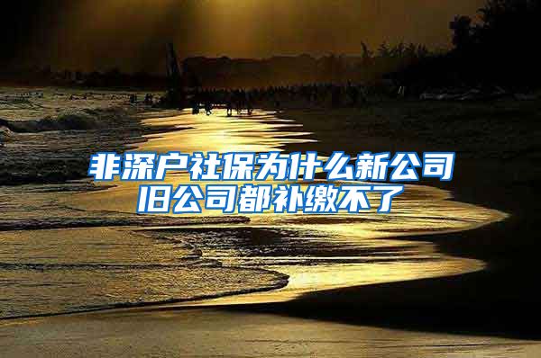 非深户社保为什么新公司旧公司都补缴不了