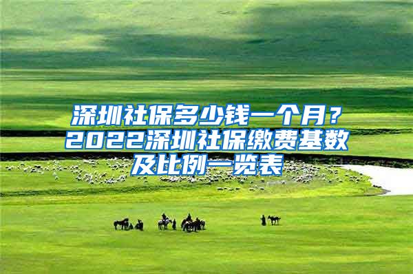 深圳社保多少钱一个月？2022深圳社保缴费基数及比例一览表