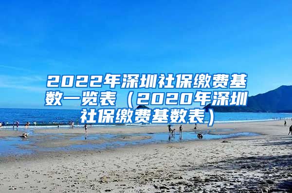 2022年深圳社保缴费基数一览表（2020年深圳社保缴费基数表）