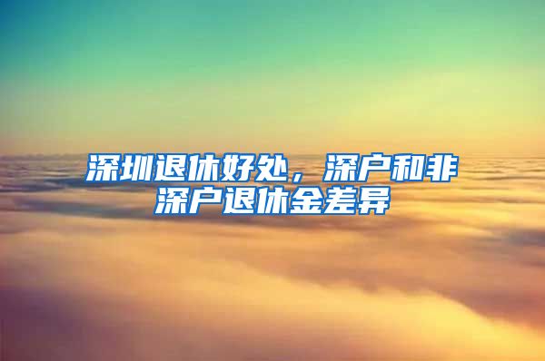 深圳退休好处，深户和非深户退休金差异