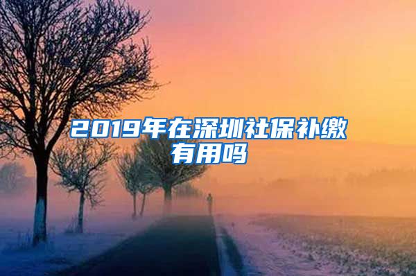 2019年在深圳社保补缴有用吗