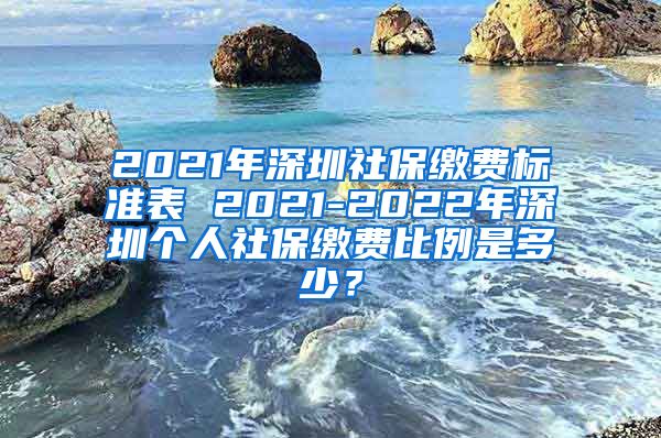 2021年深圳社保缴费标准表 2021-2022年深圳个人社保缴费比例是多少？