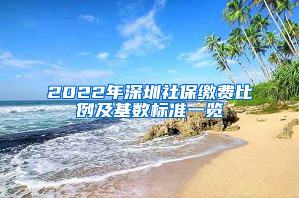 2022年深圳社保缴费比例及基数标准一览