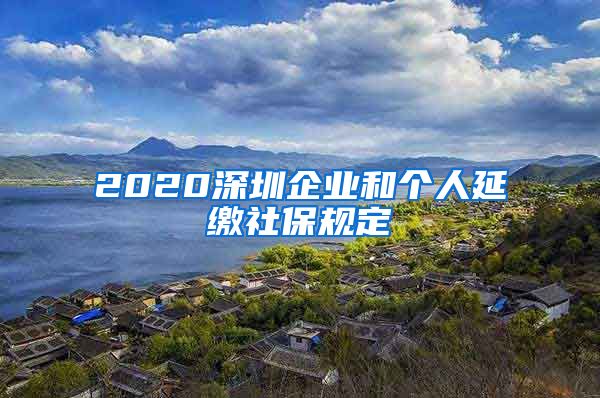 2020深圳企业和个人延缴社保规定